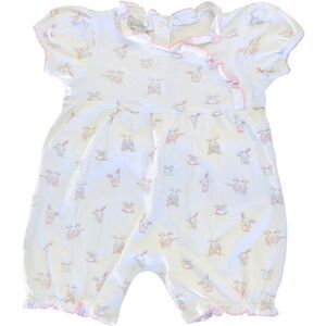 Kissy Kissy Baby Girls Short Sleeve Bunny Rabbit Print One Piece. 6-9 Months.